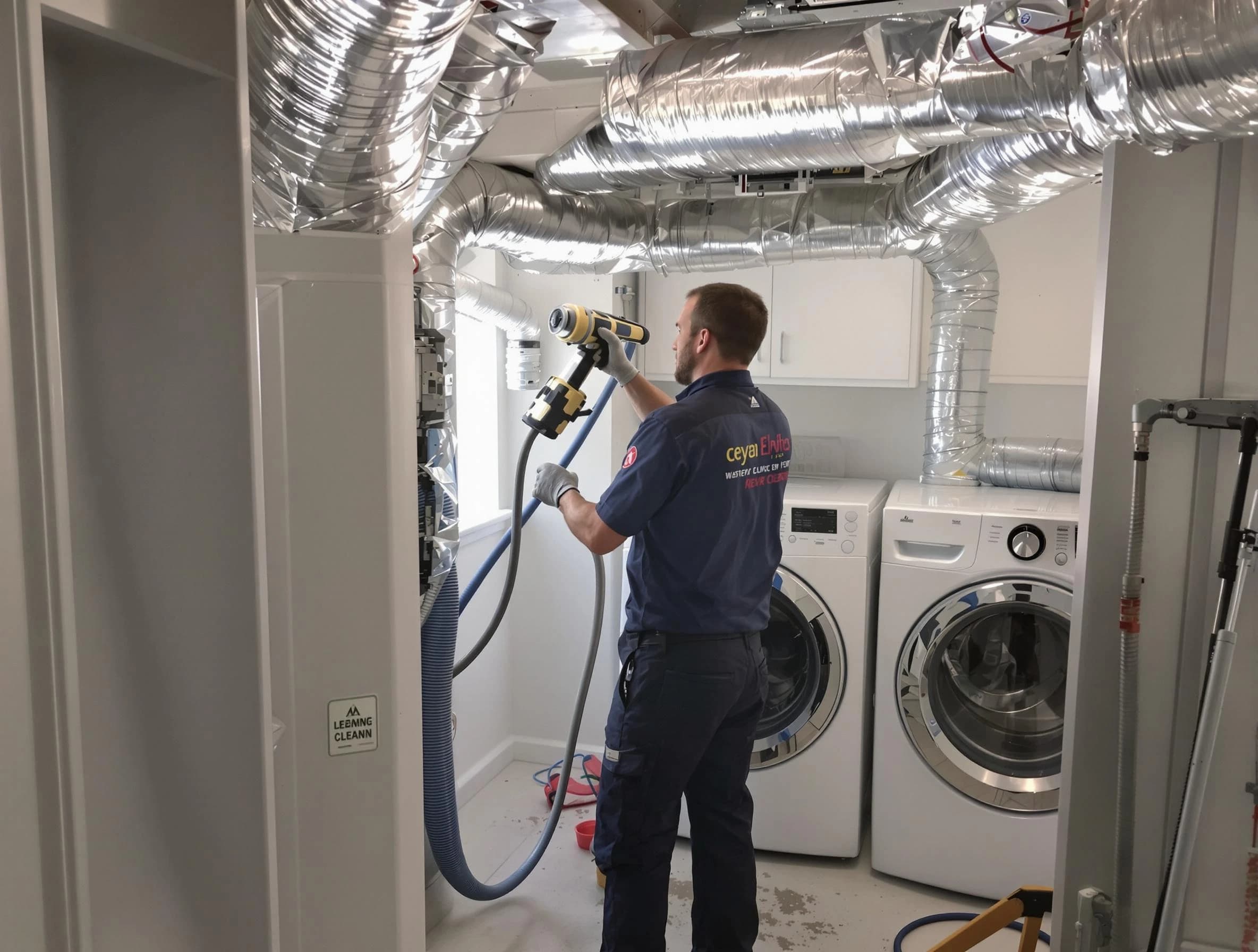 Fall River Dryer Vent Cleaning specialist using advanced equipment for thorough duct cleaning in Fall River