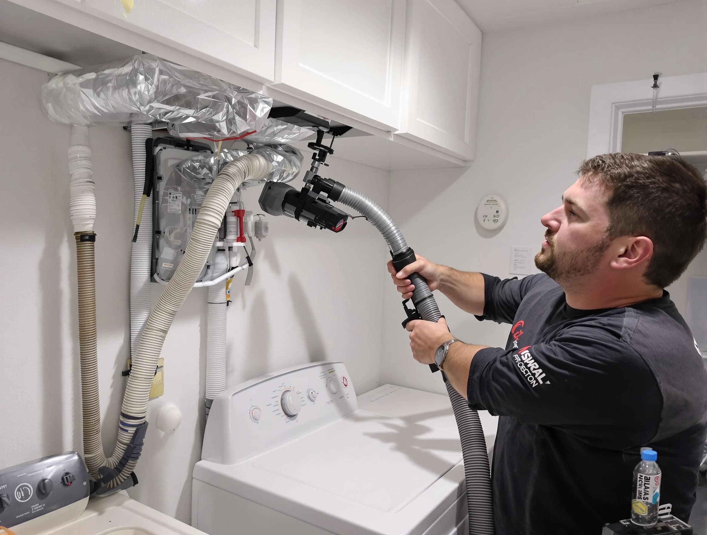 Fall River Dryer Vent Cleaning certified technician performing safety-focused gas dryer vent cleaning in Fall River