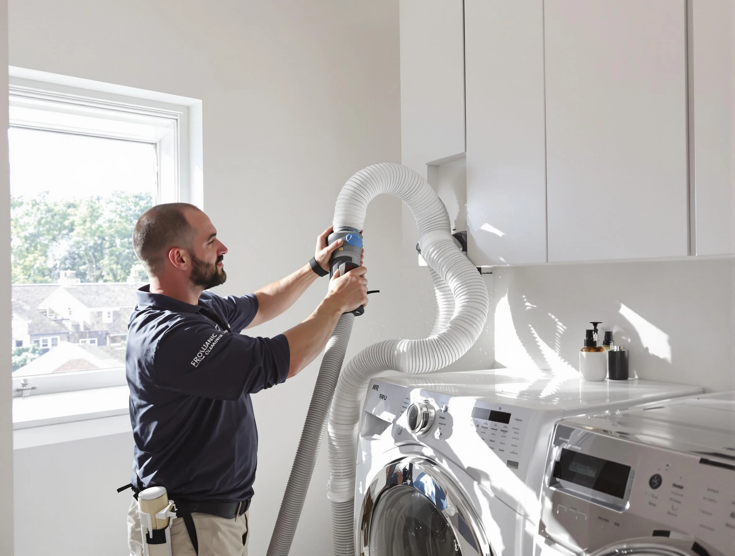 Certified Fall River Dryer Vent Cleaning technician performing dryer vent cleaning in Fall River