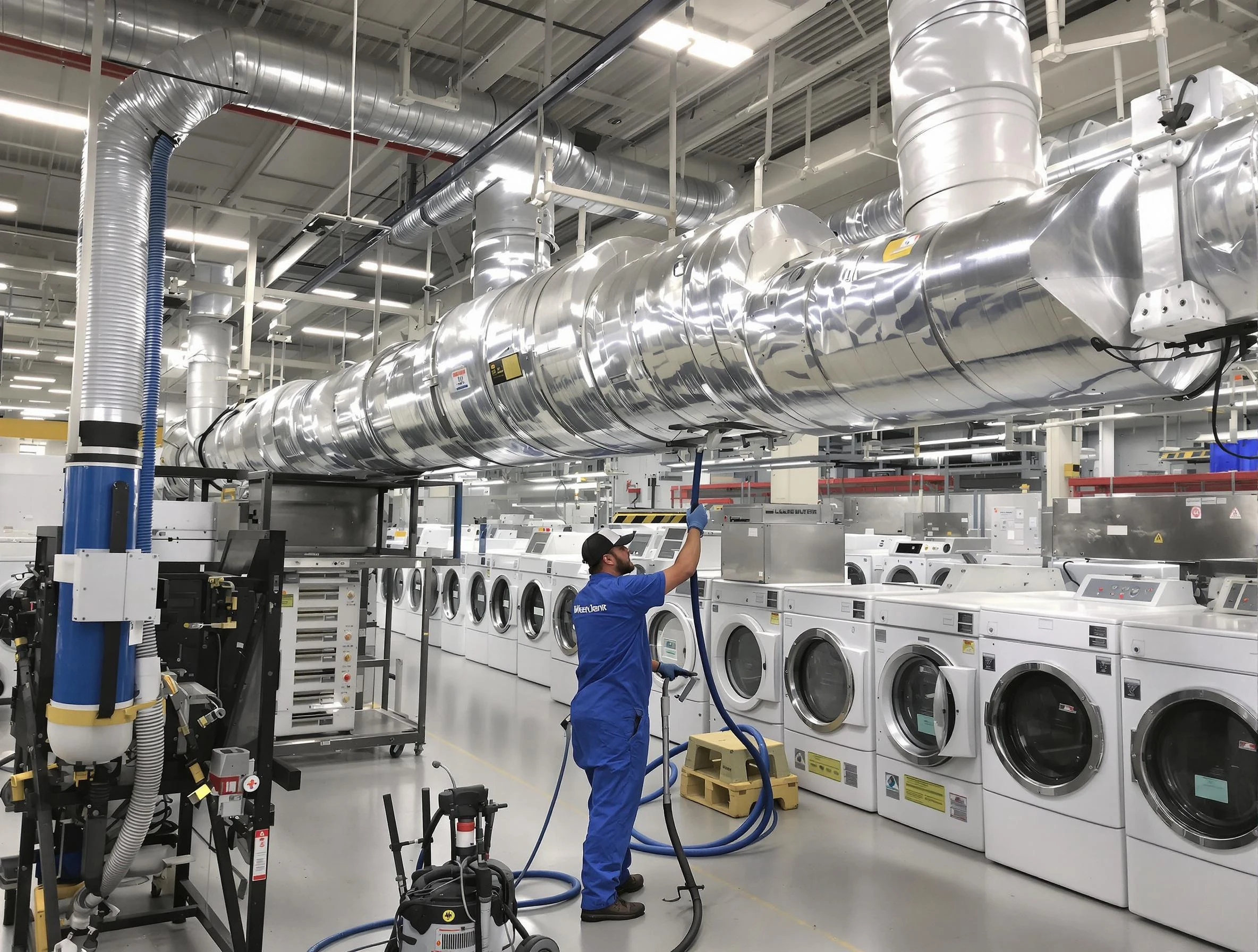 Fall River Dryer Vent Cleaning team performing heavy-duty industrial dryer vent cleaning in Fall River